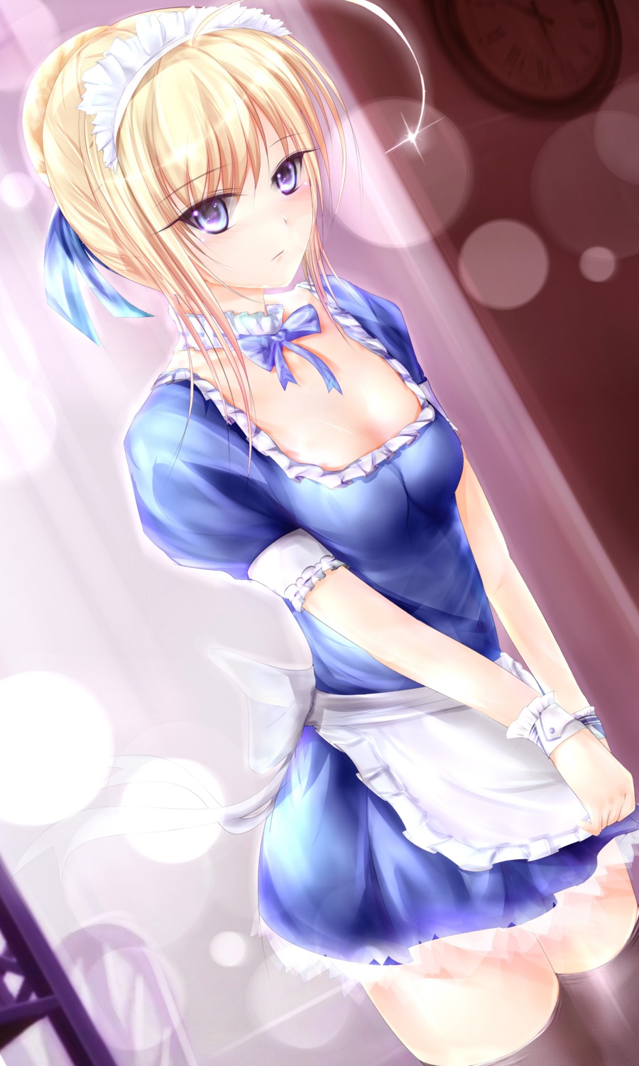 artoria_pendragon_(fate), fate/stay_night, garyljq, maid, thighhighs