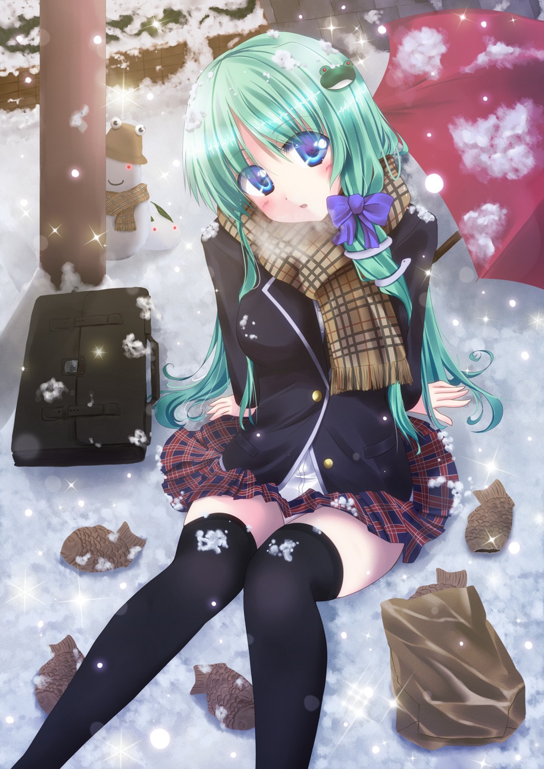 fule, kochiya_sanae, pantsu, thighhighs, touhou