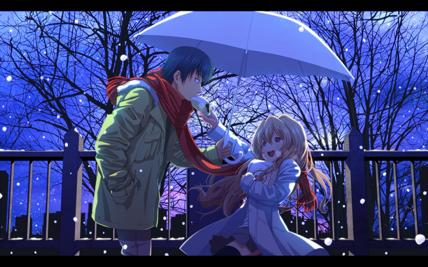 aisaka_taiga, takasu_ryuuji, thighhighs, toradora!, tsukumo, wallpaper