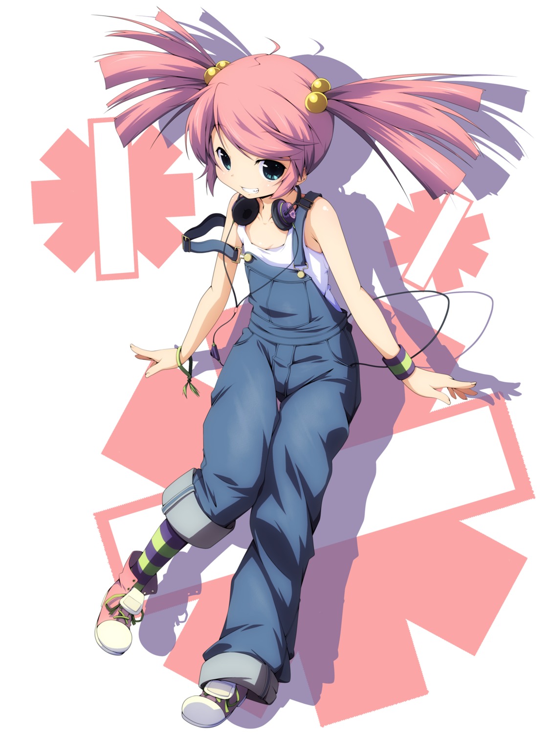 haruka_nana, headphones, overalls, utau, yukizuki_kei_(yossa)