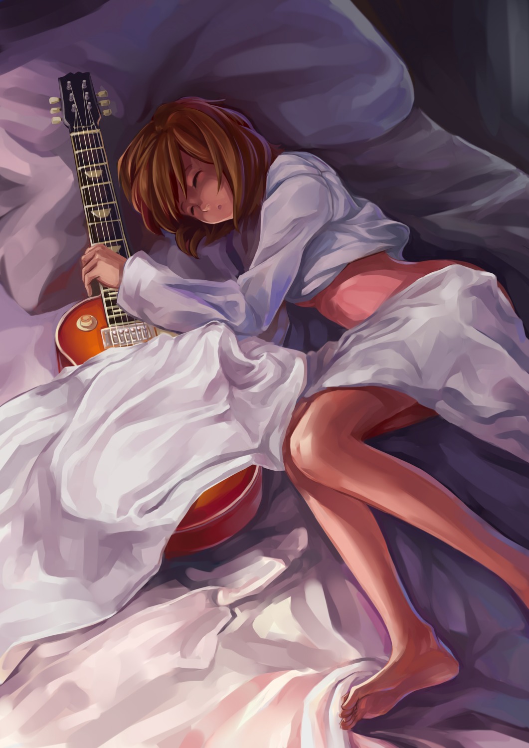 guitar, hirasawa_yui, k-on!, sheets, xiamianliele