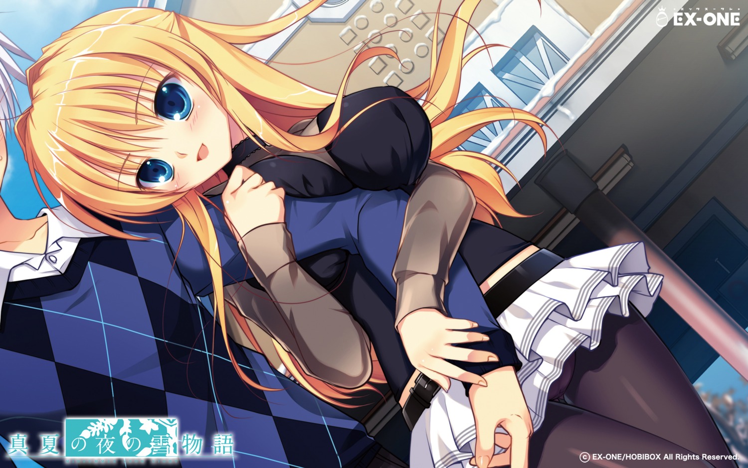 ex-one, kazamatsuri_koromo, manatsu_no_yoru_no_yuki_monogatari, mikeou, pantsu, pantyhose, wallpaper