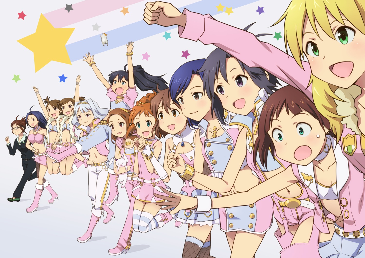 akizuki_ritsuko, amami_haruka, dress, futami_ami, futami_mami, ganaha_hibiki, hagiwara_yukiho, hashi