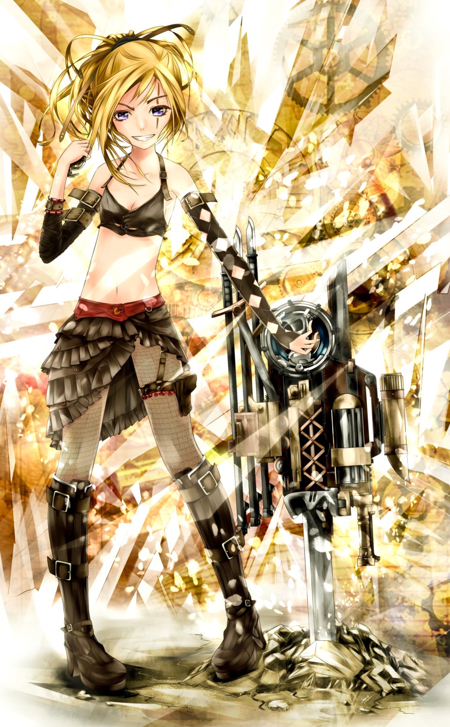 fishnets, garter, jpeg_artifacts, saiki