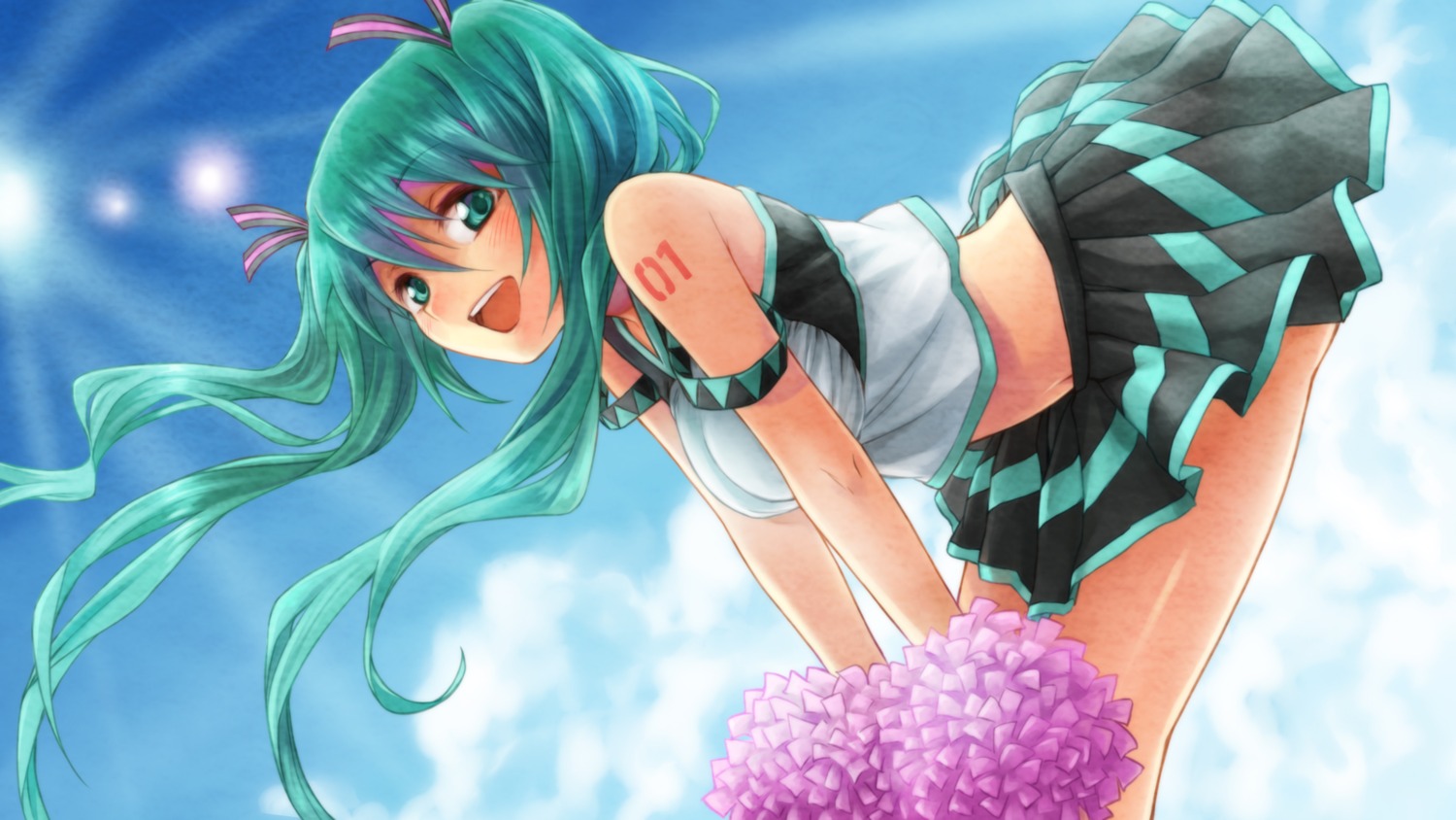 cheerleader, hatsune_miku, vocaloid, wallpaper, yakusa