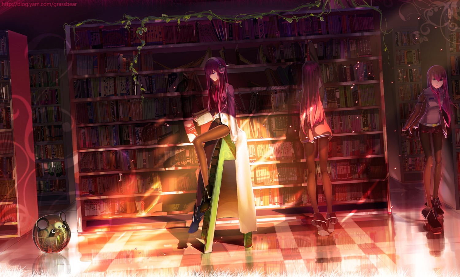 cao_xiong, makise_kurisu, pantyhose, steins;gate
