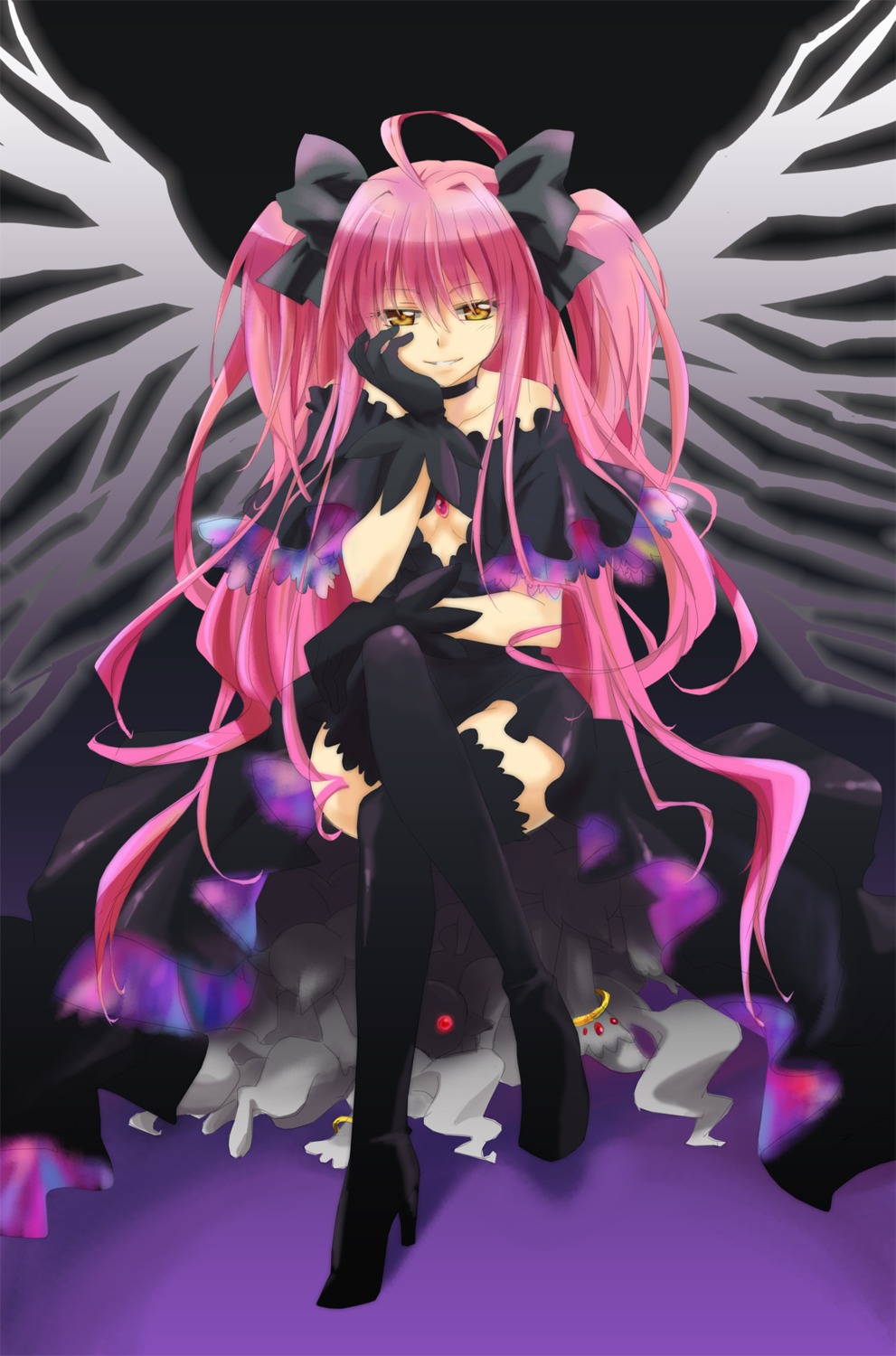 kaname_madoka, kriemhild_gretchen, kyubey, mahou_shoujo_madoka_magica, saoyou, wings
