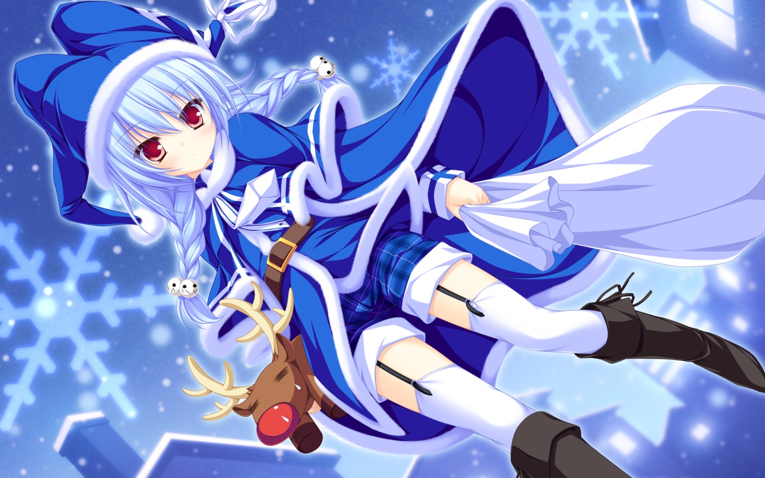 christmas, lunaris_filia, melis, mikagami_mamizu, stockings, thighhighs, wallpaper, whirlpool