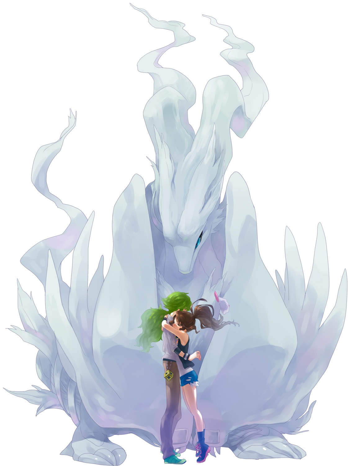 gumidemo_kandero, n_(pokemon), pokemon, pokemon_b2w2, pokemon_bw, reshiram, touko_(pokemon)