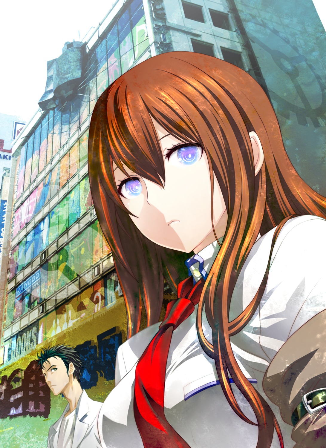 makise_kurisu, okabe_rintarou, steins;gate, syow-maru