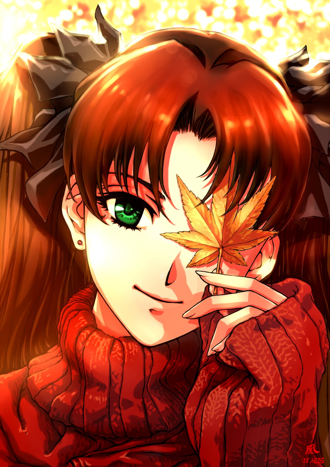 fate/stay_night, jian_huang, sweater, toosaka_rin