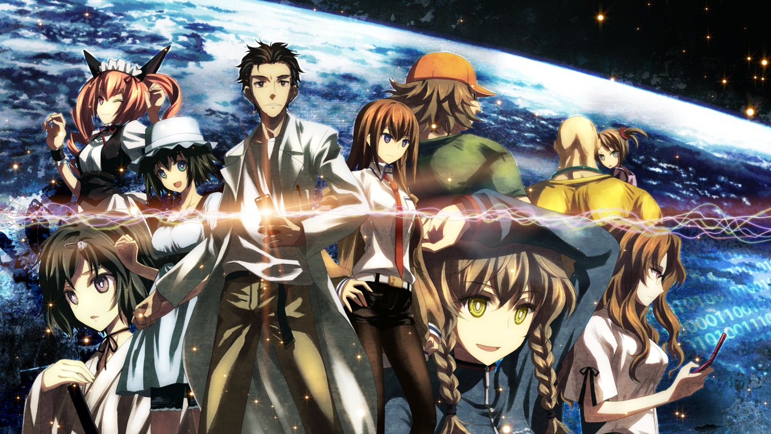 amane_suzuha, faris_nyanyan, hashida_itaru, kiryu_moeka, makise_kurisu, okabe_rintarou, shiina_mayuri, steins;gate