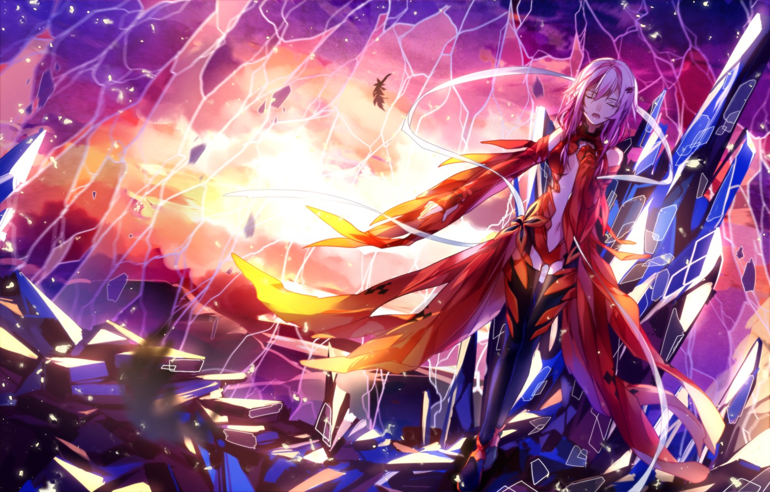 bodysuit, guilty_crown, ikasemih, thighhighs, yuzuriha_inori