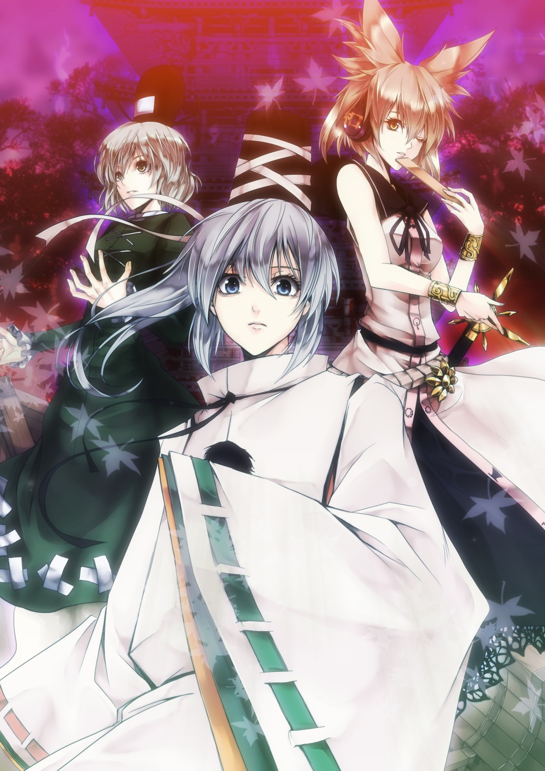 dress, headphones, japanese_clothes, kito_bn, mononobe_no_futo, soga_no_tojiko, touhou, toyosatomimi_no_miko