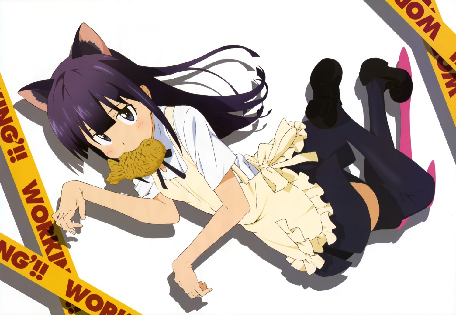 animal_ears, nekomimi, sakazaki_tadashi, tail, thighhighs, waitress, working!!, yamada_aoi