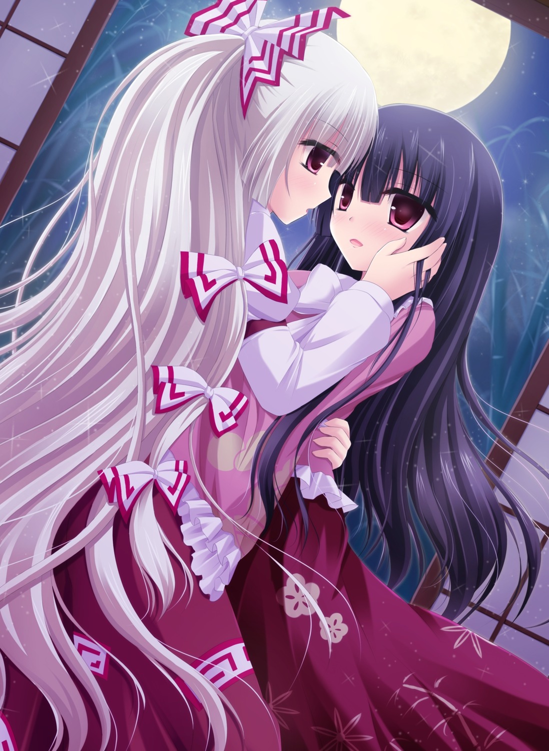 fujiwara_no_mokou, houraisan_kaguya, shimotsuki_keisuke, touhou
