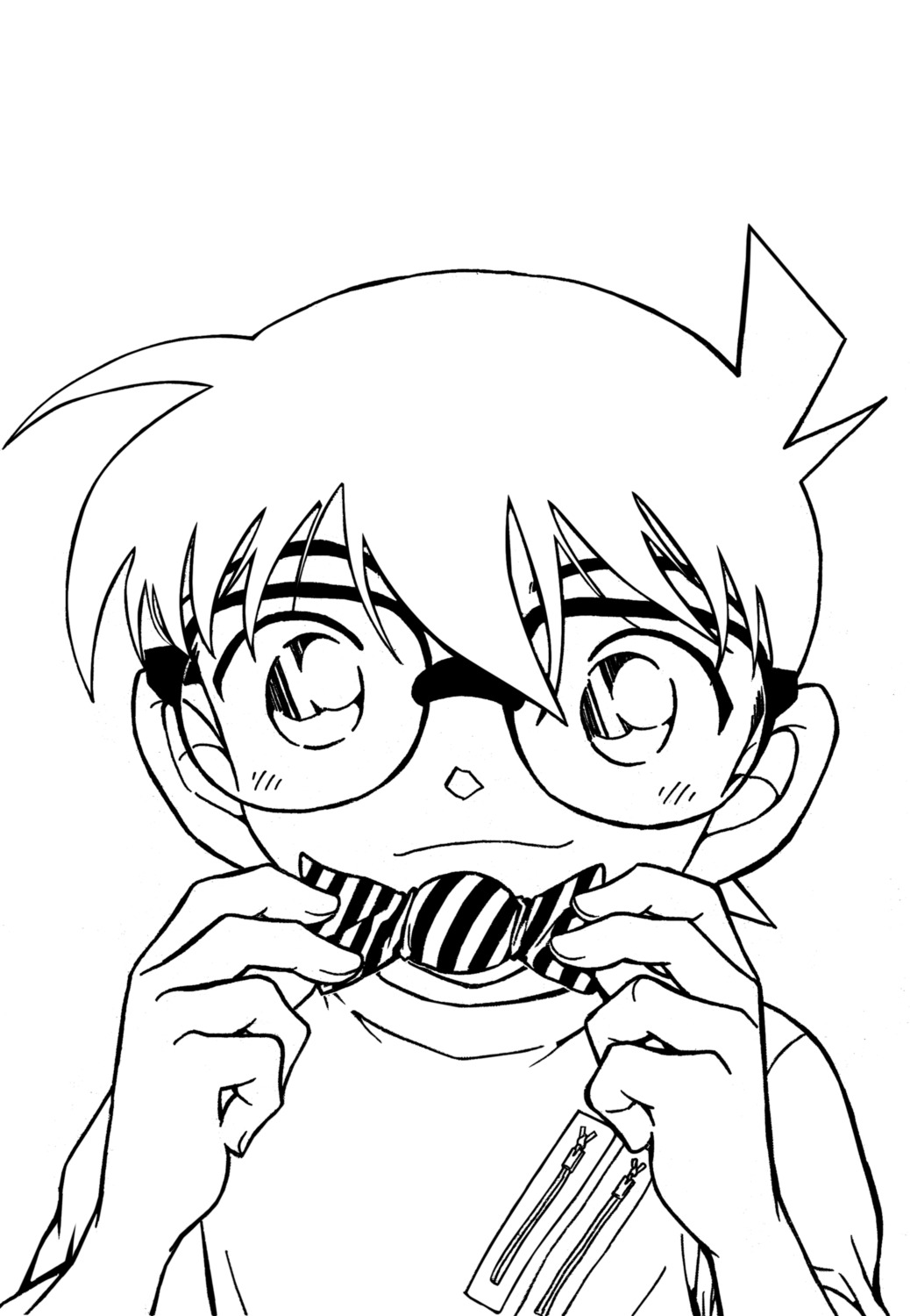 aoyama_goushou, edogawa_conan, line_art, male, megane, meitantei_conan, monochrome