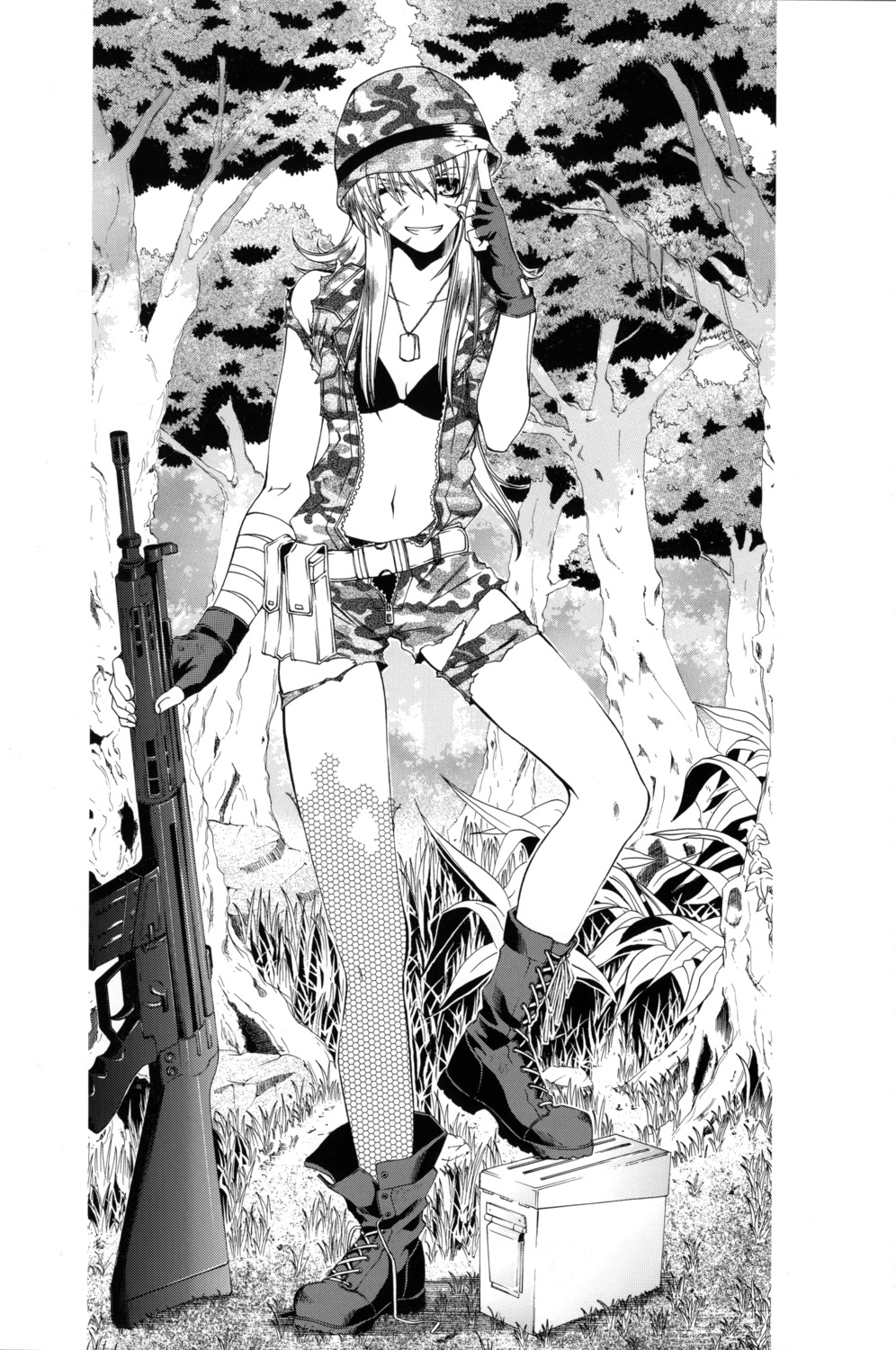 gun, monochrome, mother_keeper, sorano_kairi