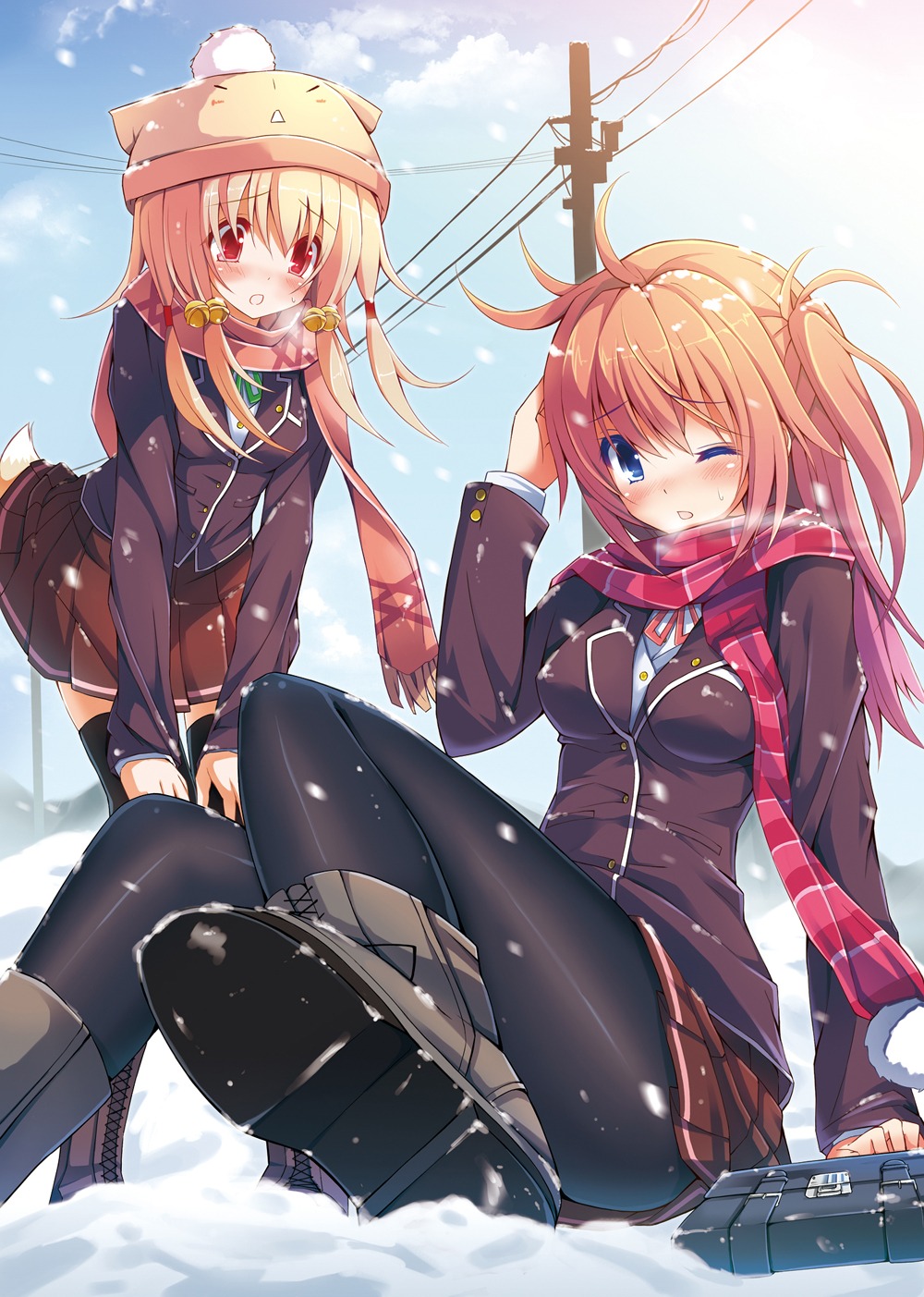 chiri_(atlanta), chiriko_(atlanta), kitsune, pantyhose, seifuku, tail, ten'inkou_korin, thighhighs