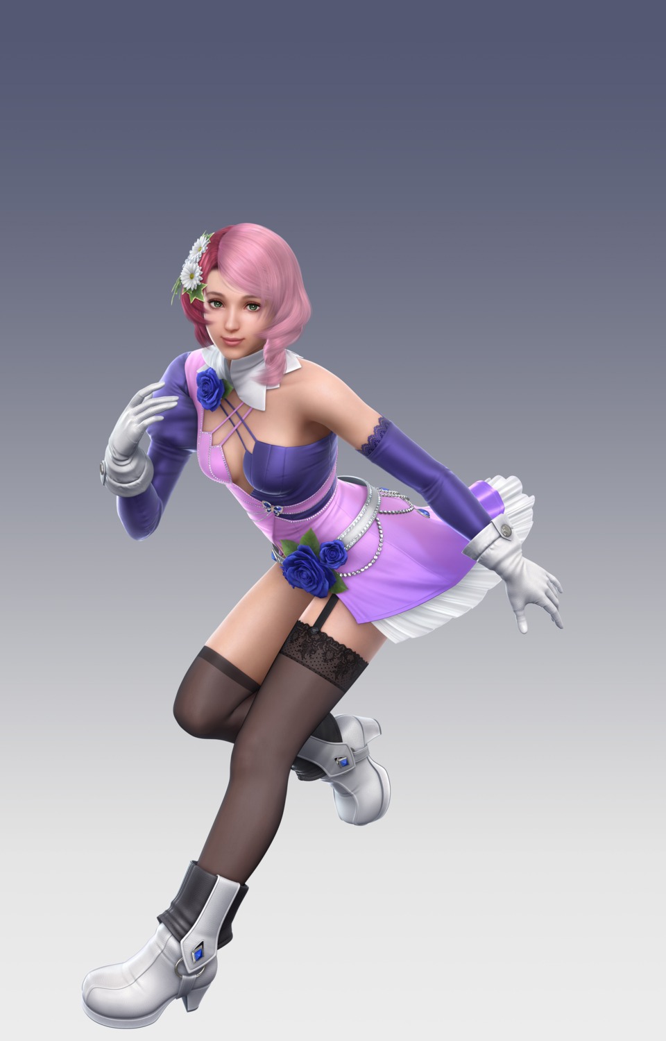 alisa_boskonovich, cg, heels, stockings, tekken, tekken_blood_vengeance, thighhighs