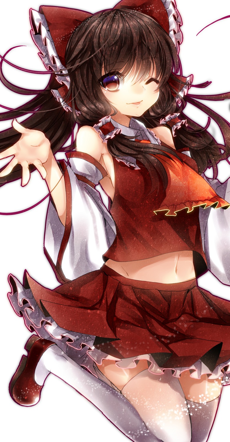 hakurei_reimu, kanzaki_maguro, miko, thighhighs, touhou