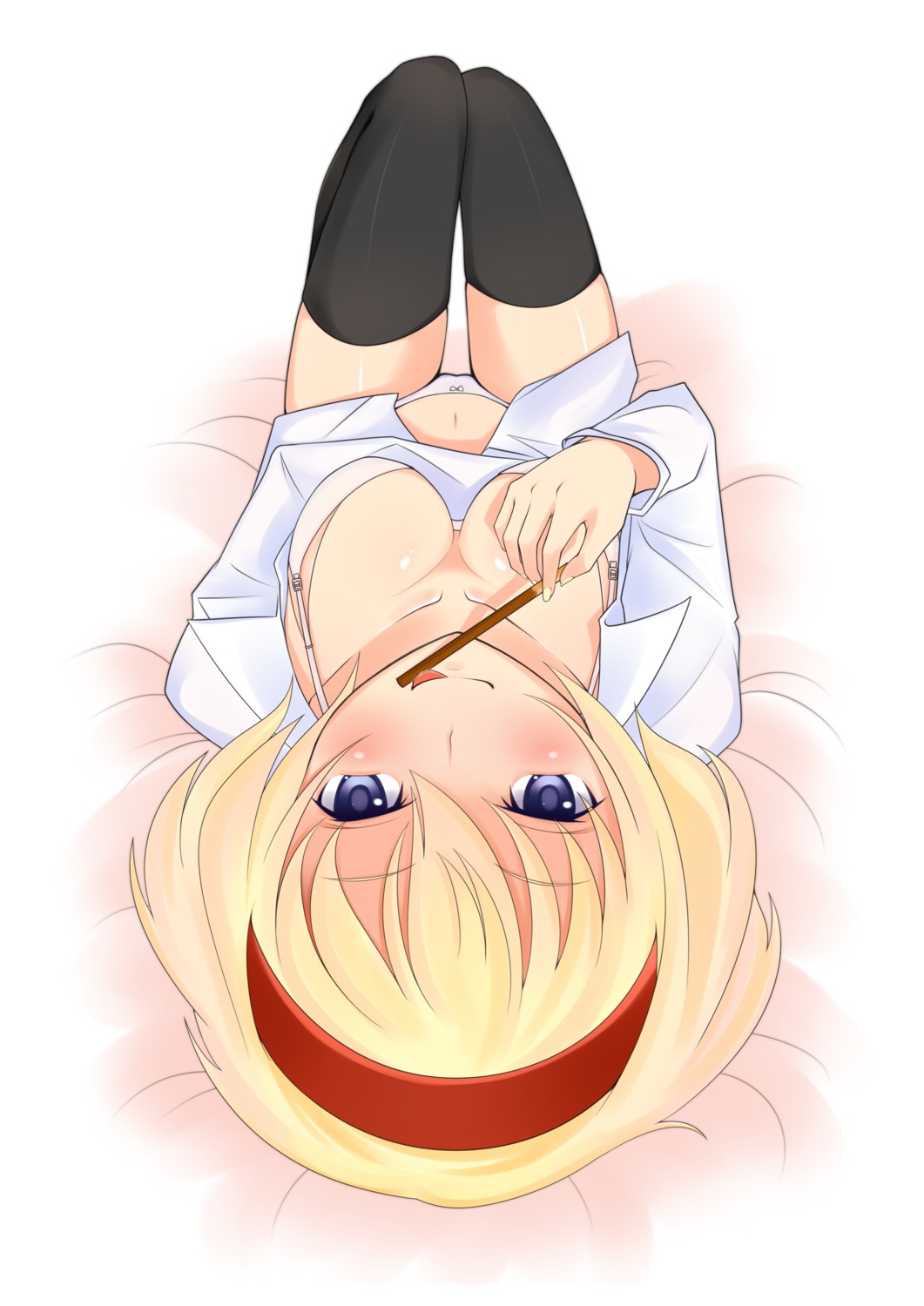 alice_margatroid, bra, cleavage, flylive, pantsu, thighhighs, touhou