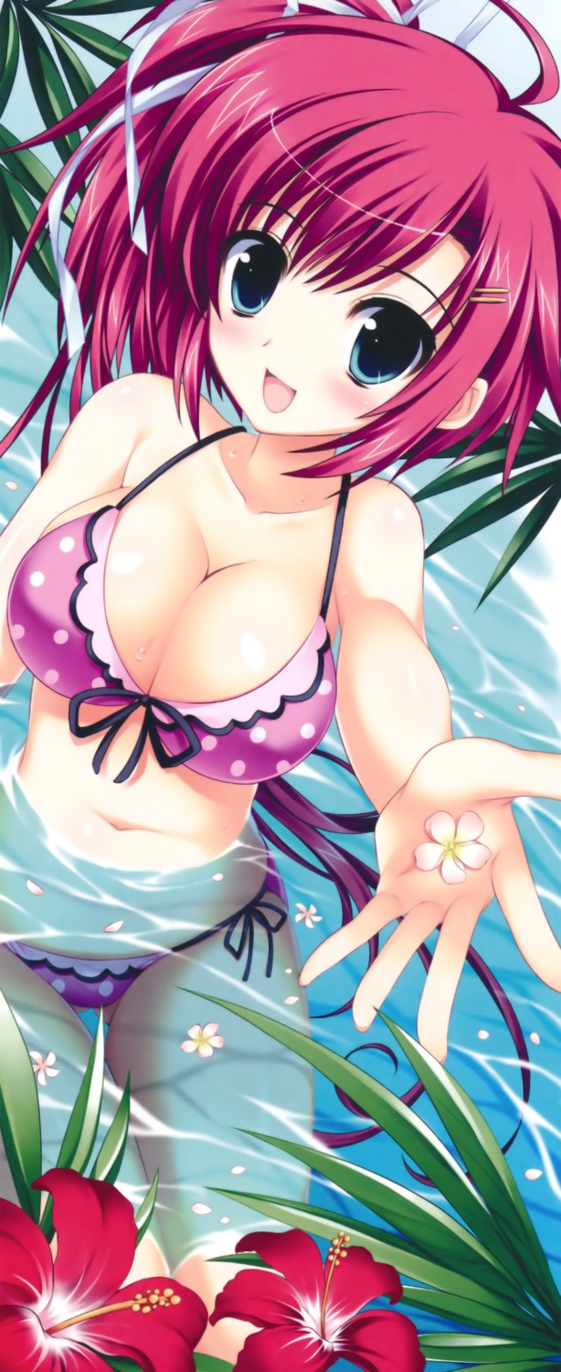 ariko_yohichi, bikini, cleavage, nakahara_akane, stick_poster, swimsuits, trouble@spiral!