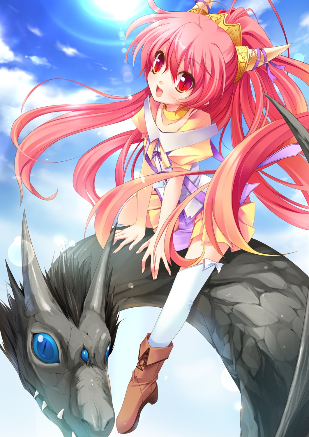 ayakaze_ryuushou, horns, thighhighs