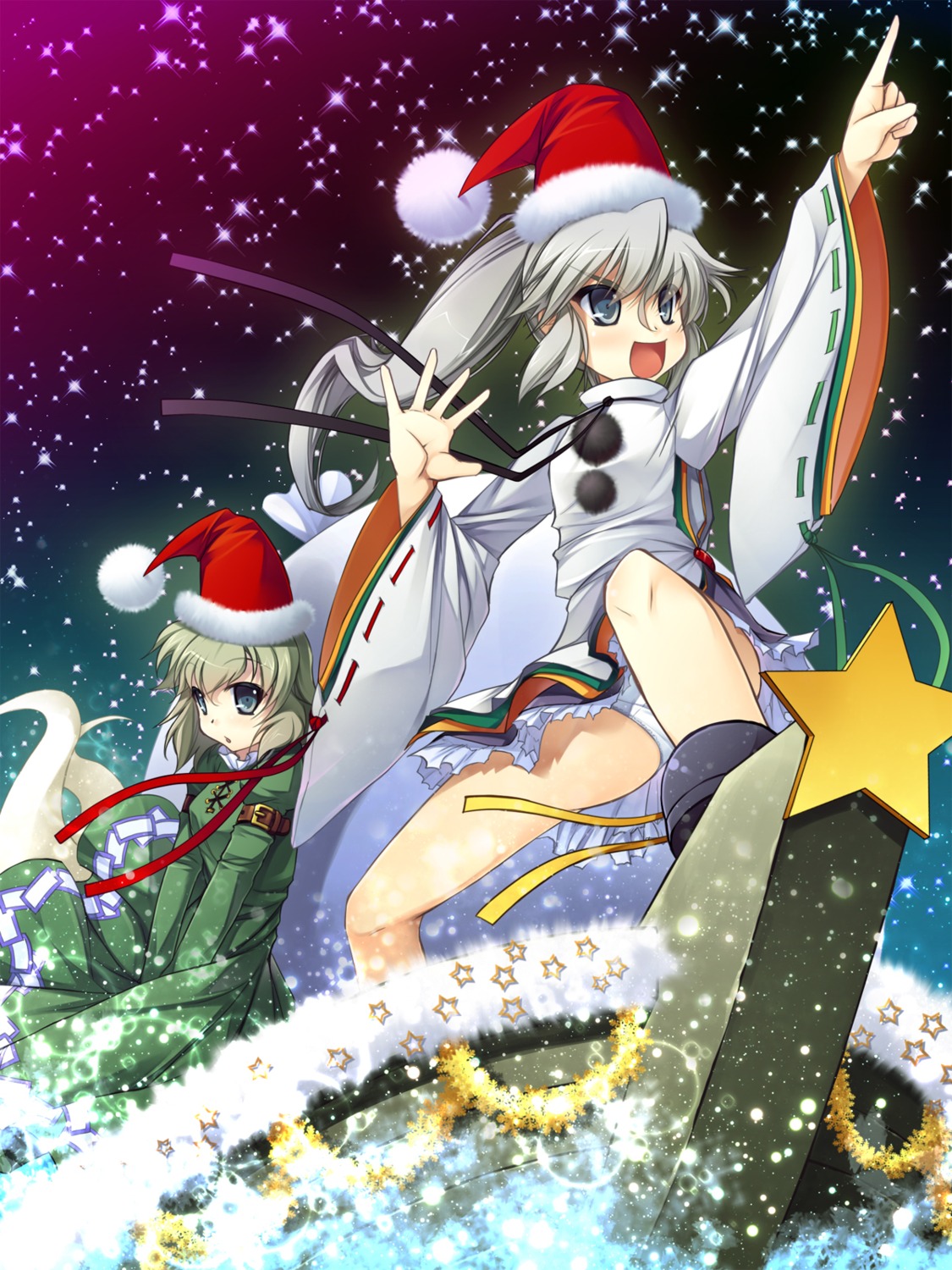 chima_q, christmas, mononobe_no_futo, pantsu, soga_no_tojiko, touhou