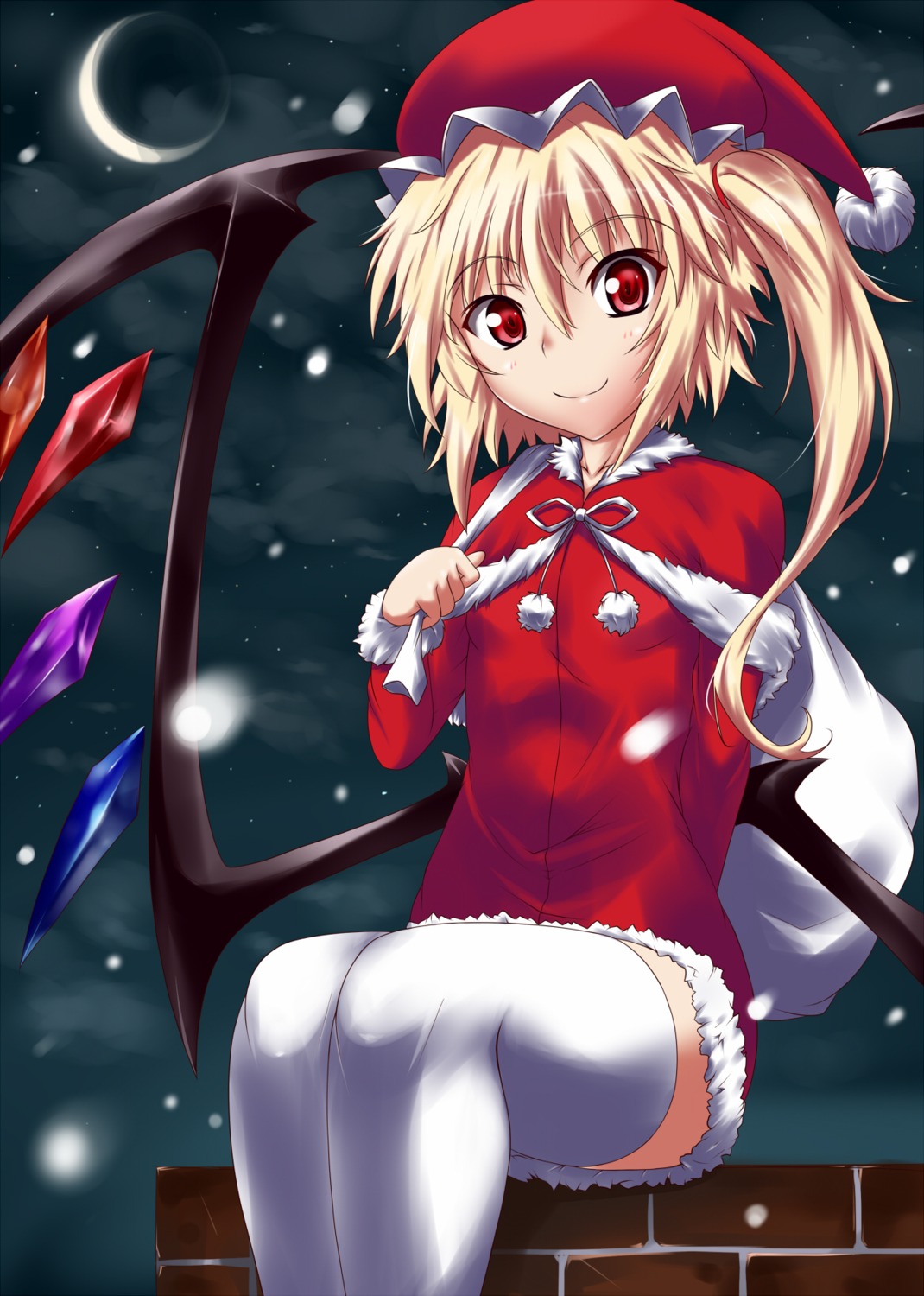 christmas, flandre_scarlet, nishiumi_yuuta, thighhighs, touhou