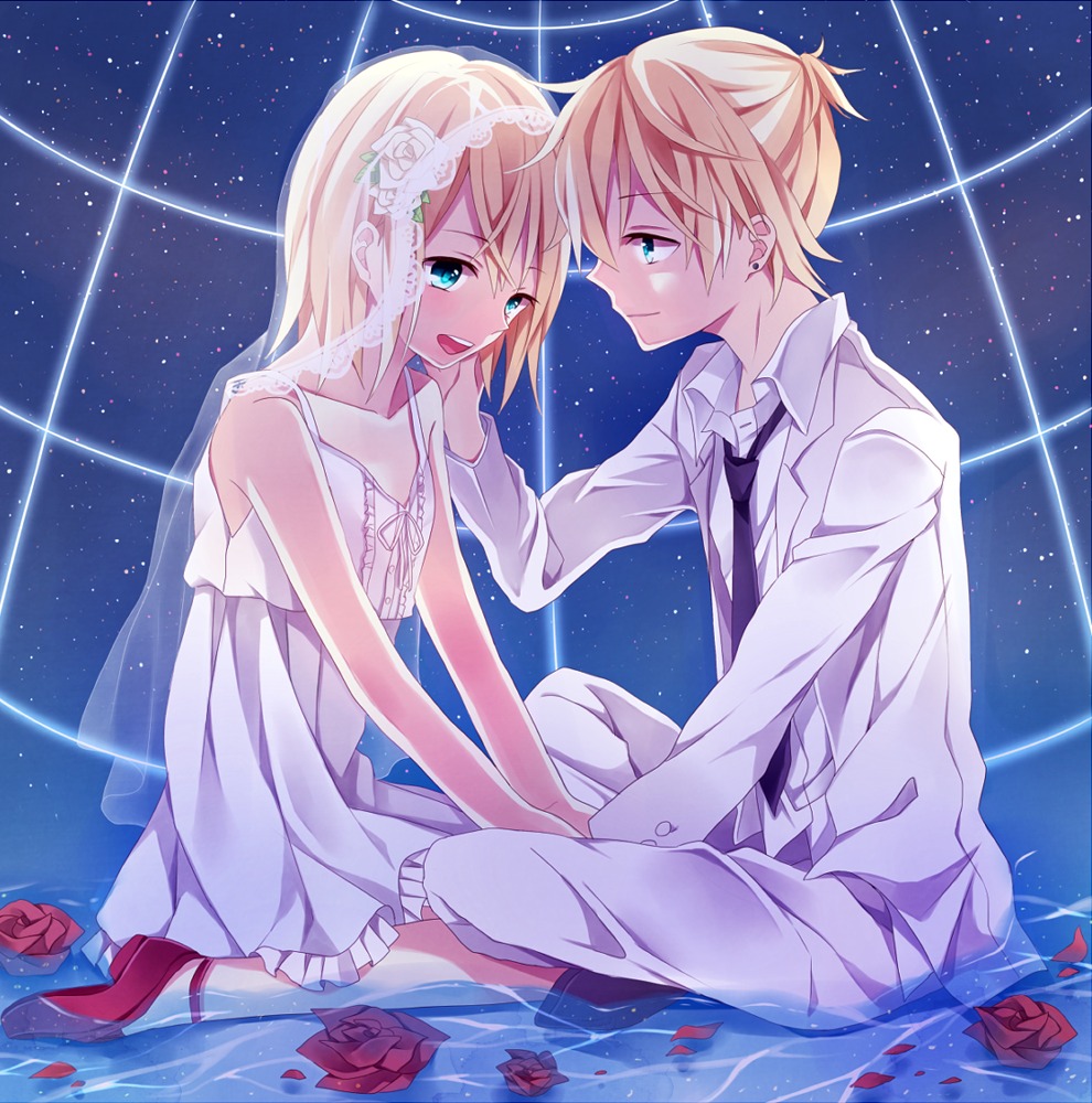dress, kagamine_len, kagamine_rin, kouko, vocaloid