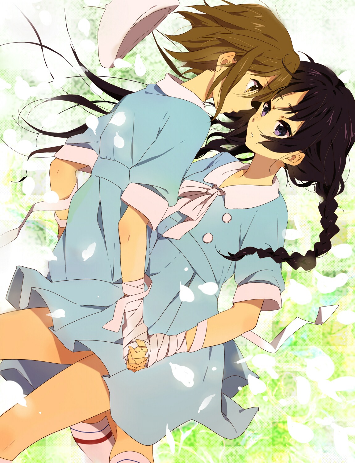 akiyama_mio, bandages, k-on!, karuha, tainaka_ritsu, yuri