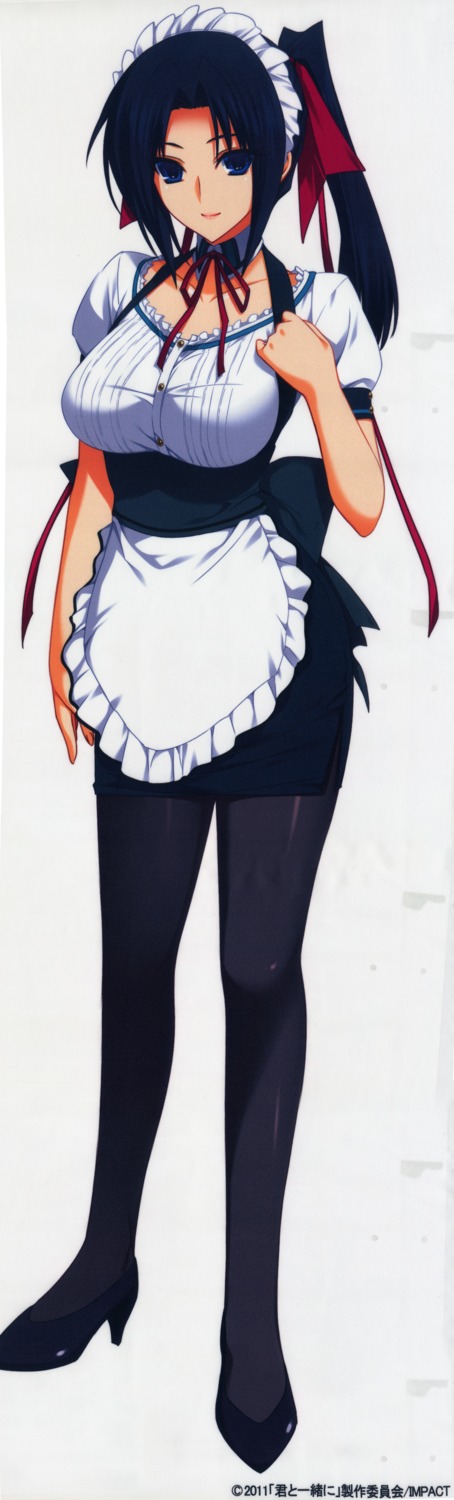 heels, honjou_manami, iizuki_tasuku, kimi_to_issho_ni, maid, pantyhose, stick_poster