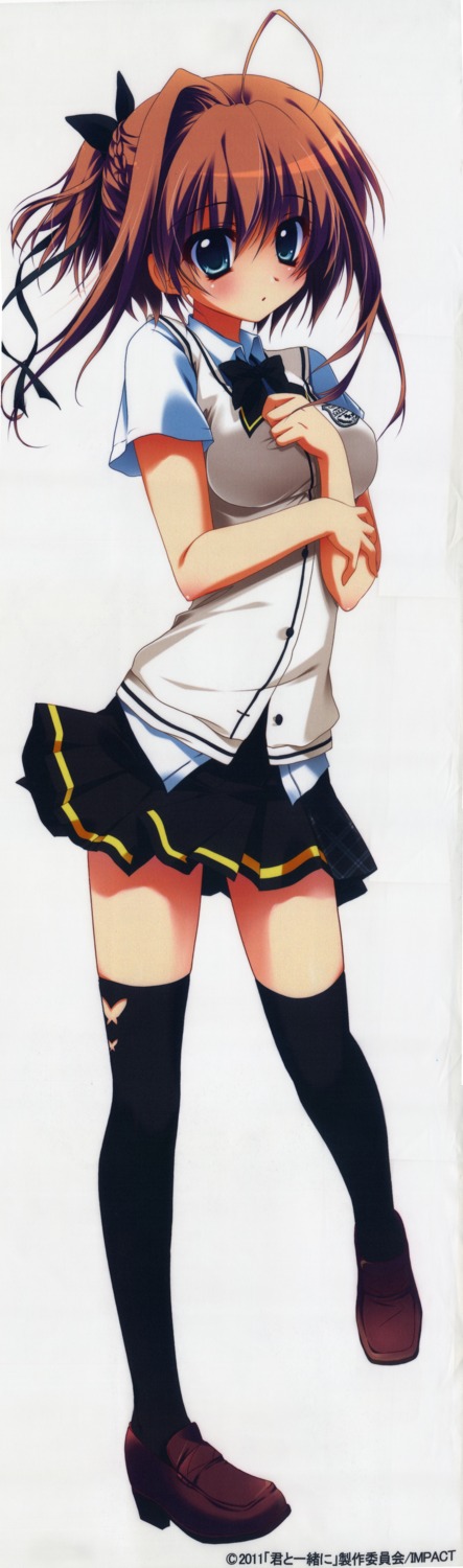 izumi_tsubasu, kimi_to_issho_ni, nakajima_mizuho, seifuku, stick_poster, thighhighs
