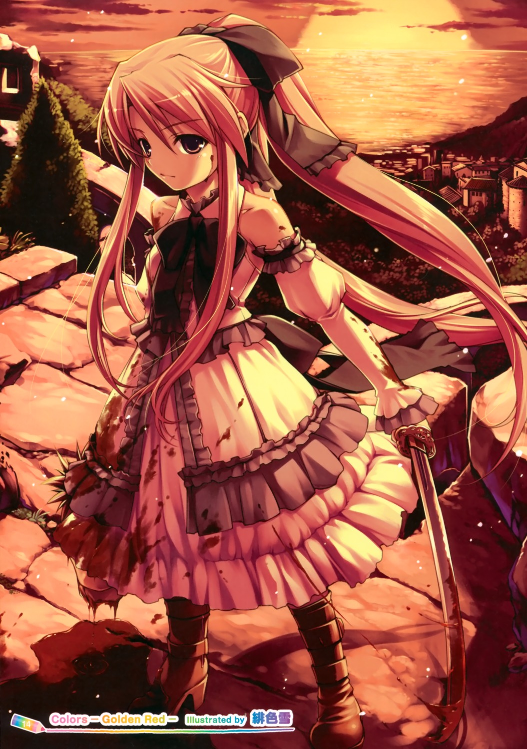 blood, dress, hiiro_yuki, sword