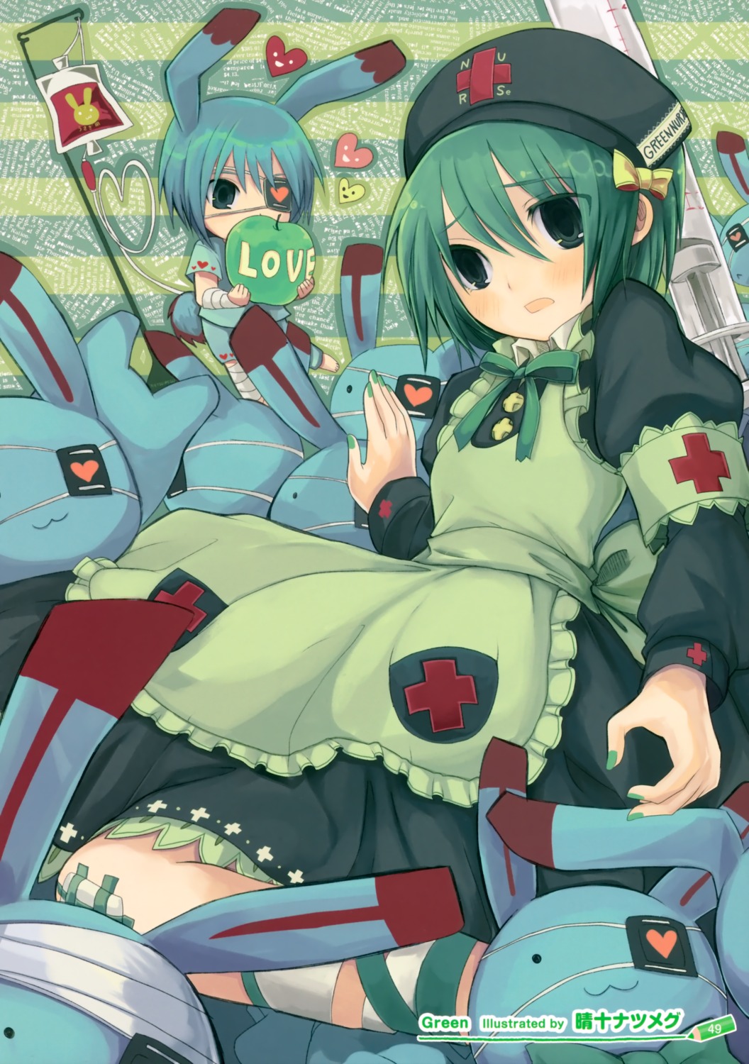 eyepatch, nurse, seiju_natsumegu