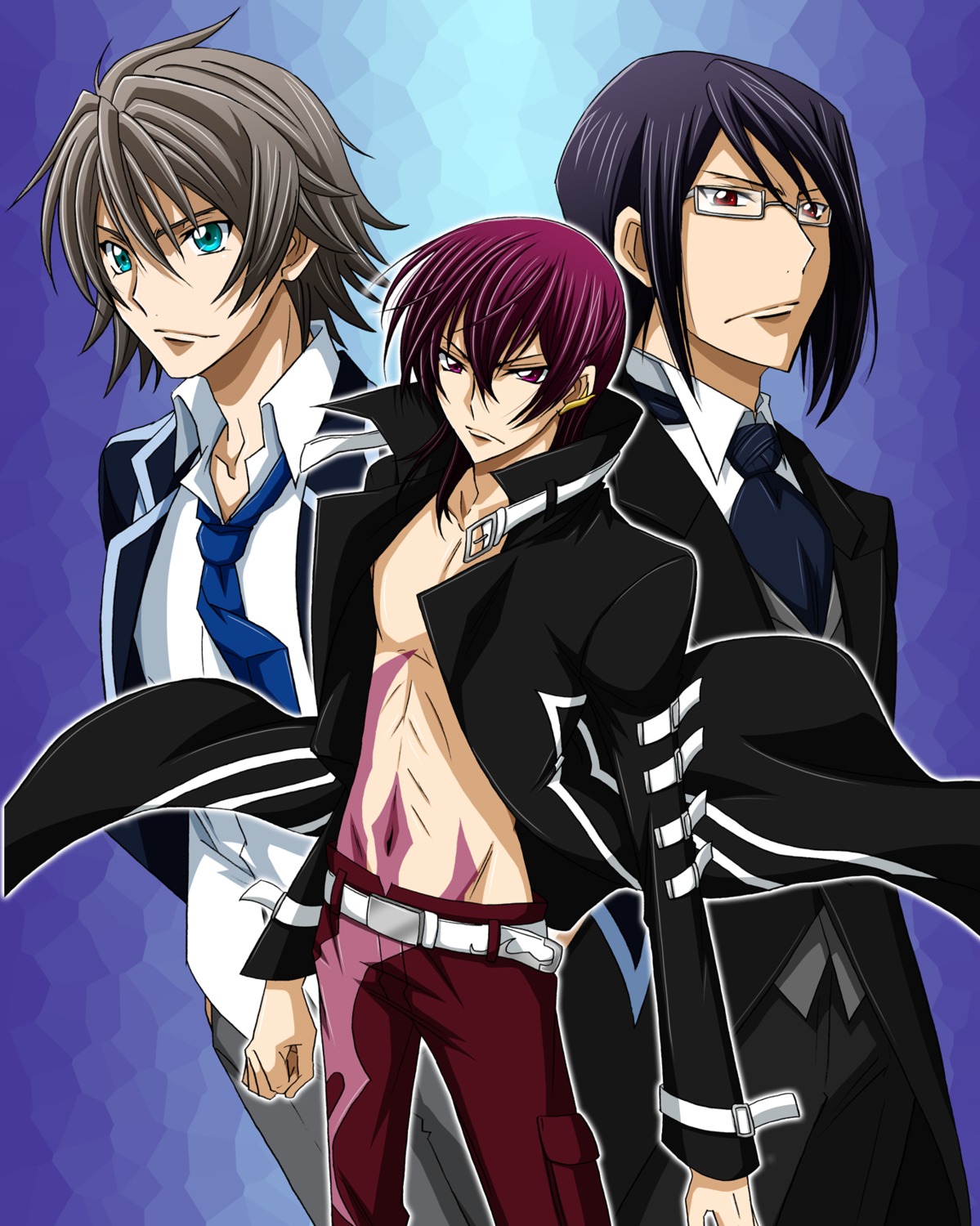 kagami_makoto, kijima_night, male, megane, open_shirt, sacred_seven, seifuku, tandouji_alma