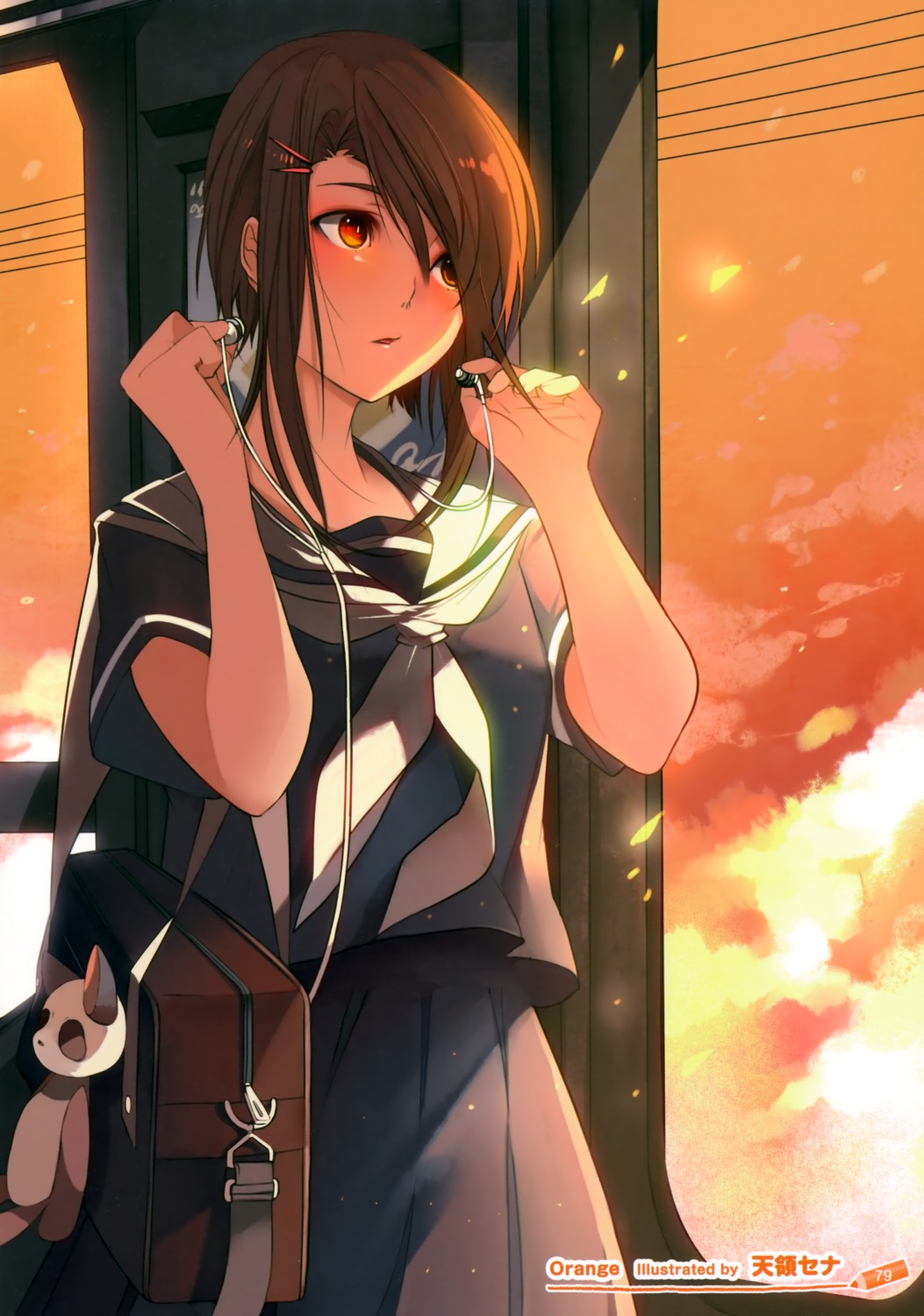 headphones, seifuku, tenryou_sena
