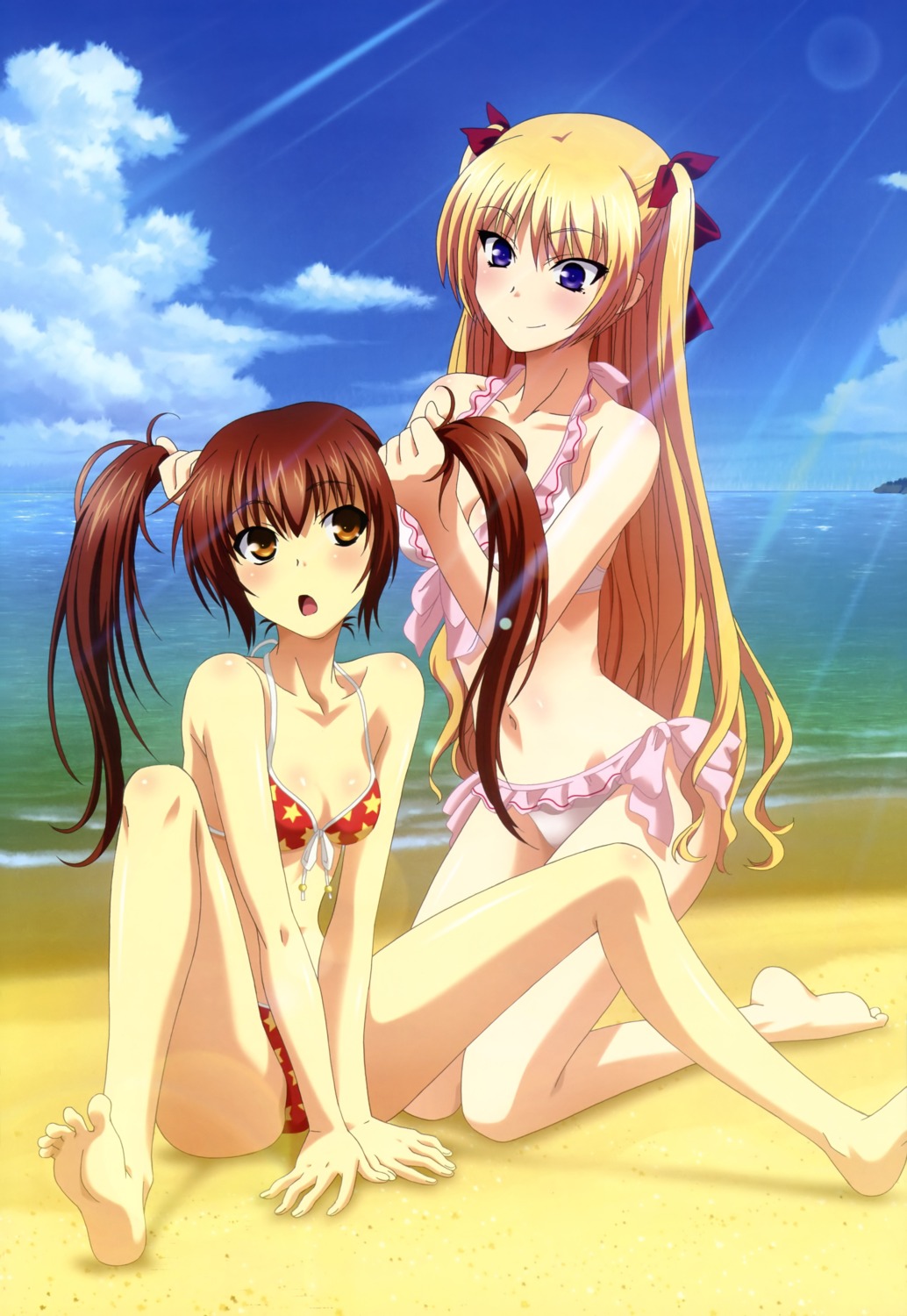 amisaki_ryouko, bikini, christiane_friedrich, cleavage, feet, kawakami_kazuko, maji_de_watashi_ni_koi_shinasai!, swimsuits