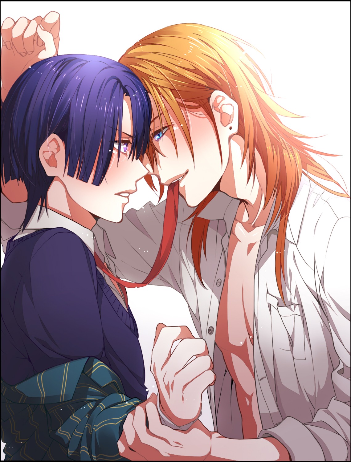 hijirikawa_masato, jinguuji_ren, kazari_tayu, male, open_shirt, uta_no_prince_sama, yaoi