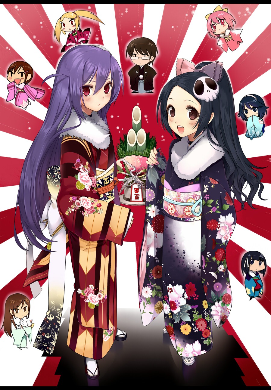 aki, aoyama_mio, chibi, elsea_de_lute_irma, haqua_du_lot_herminium, kami_nomi_zo_shiru_sekai, kasuga_kusunoki, katsuragi_keima, kimono, nakagawa_kanon, shiomiya_shiori, takahara_ayumi