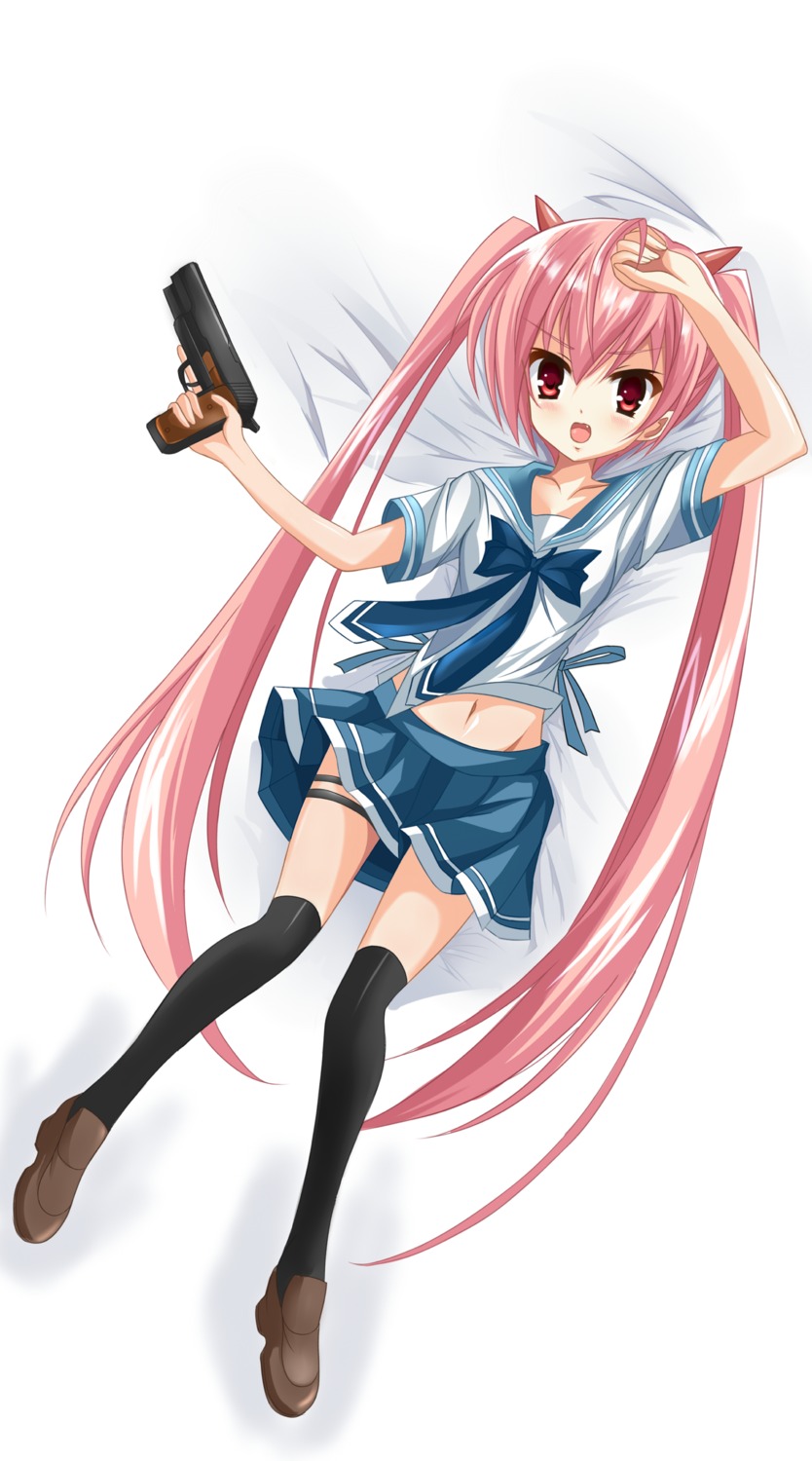 hidan_no_aria, kanzaki_h._aria, pinkii_(kuma), seifuku, thighhighs