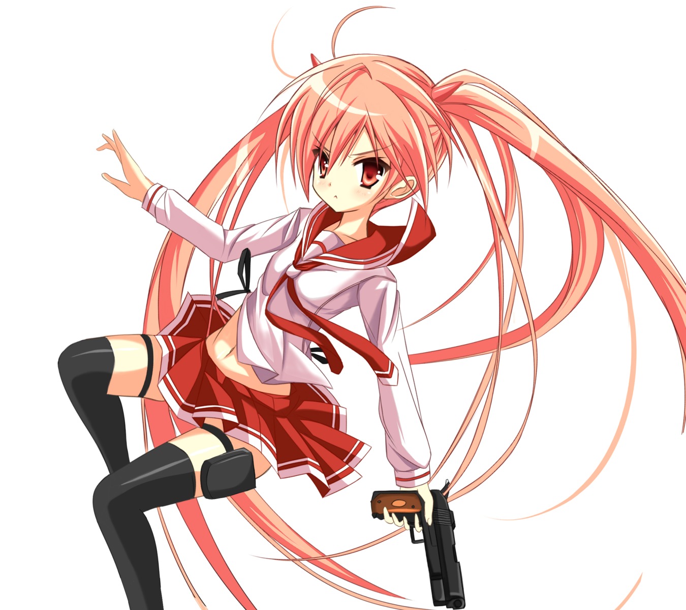 hidan_no_aria, kanzaki_h._aria, pinkii_(kuma), seifuku, thighhighs