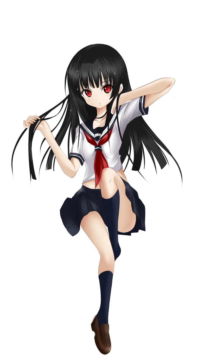 enma_ai, jigoku_shoujo, pinkii_(kuma), seifuku