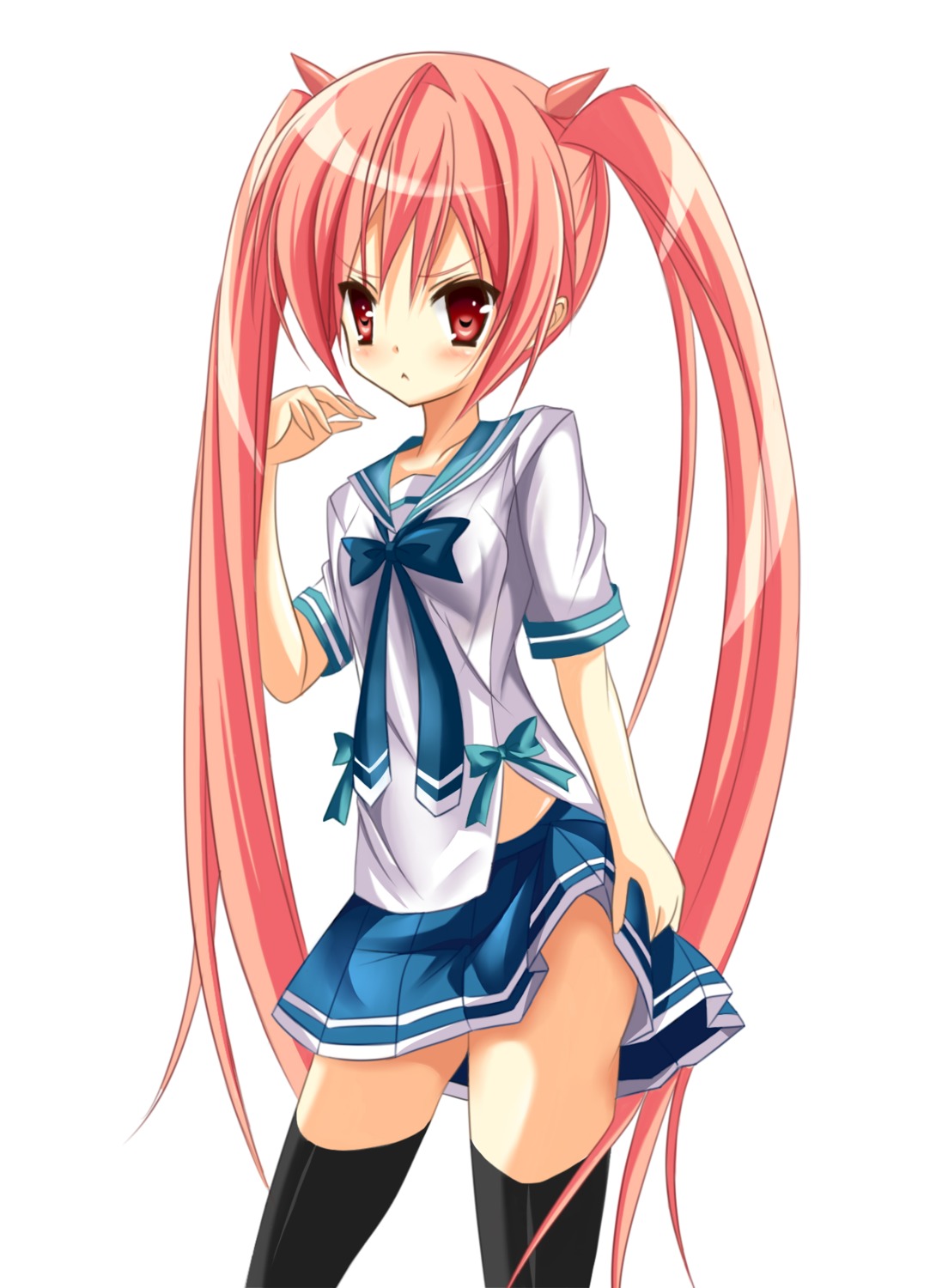 hidan_no_aria, kanzaki_h._aria, pinkii_(kuma), seifuku, thighhighs