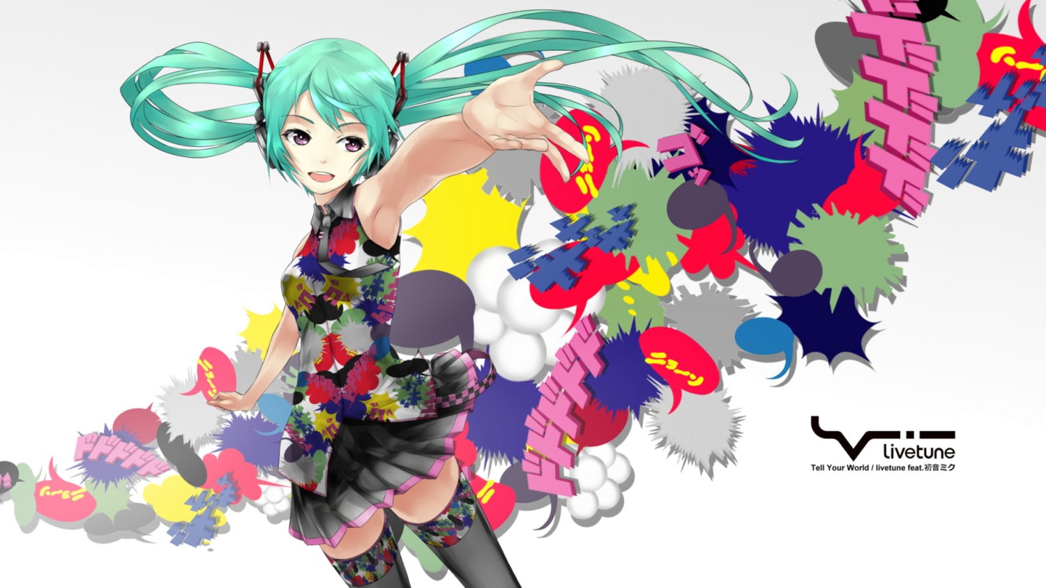 hatsune_miku, jpeg_artifacts, saiki, tell_your_world_(vocaloid), thighhighs, vocaloid