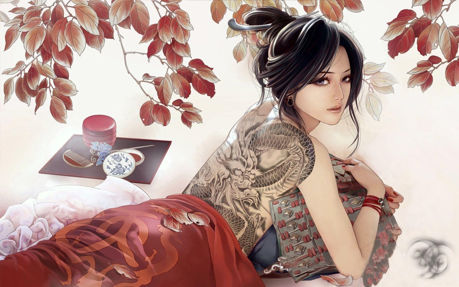 fixme, jpeg_artifacts, tattoo, wallpaper, zhang_xiaobai