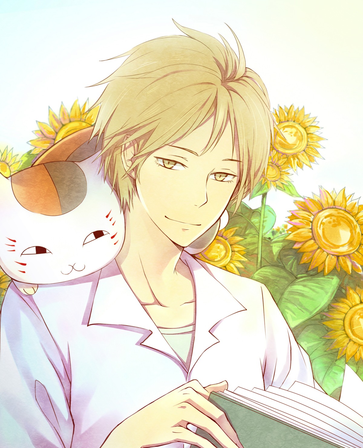 male, natsume_takashi, natsume_yuujinchou, neko, nyanko, zxs1103
