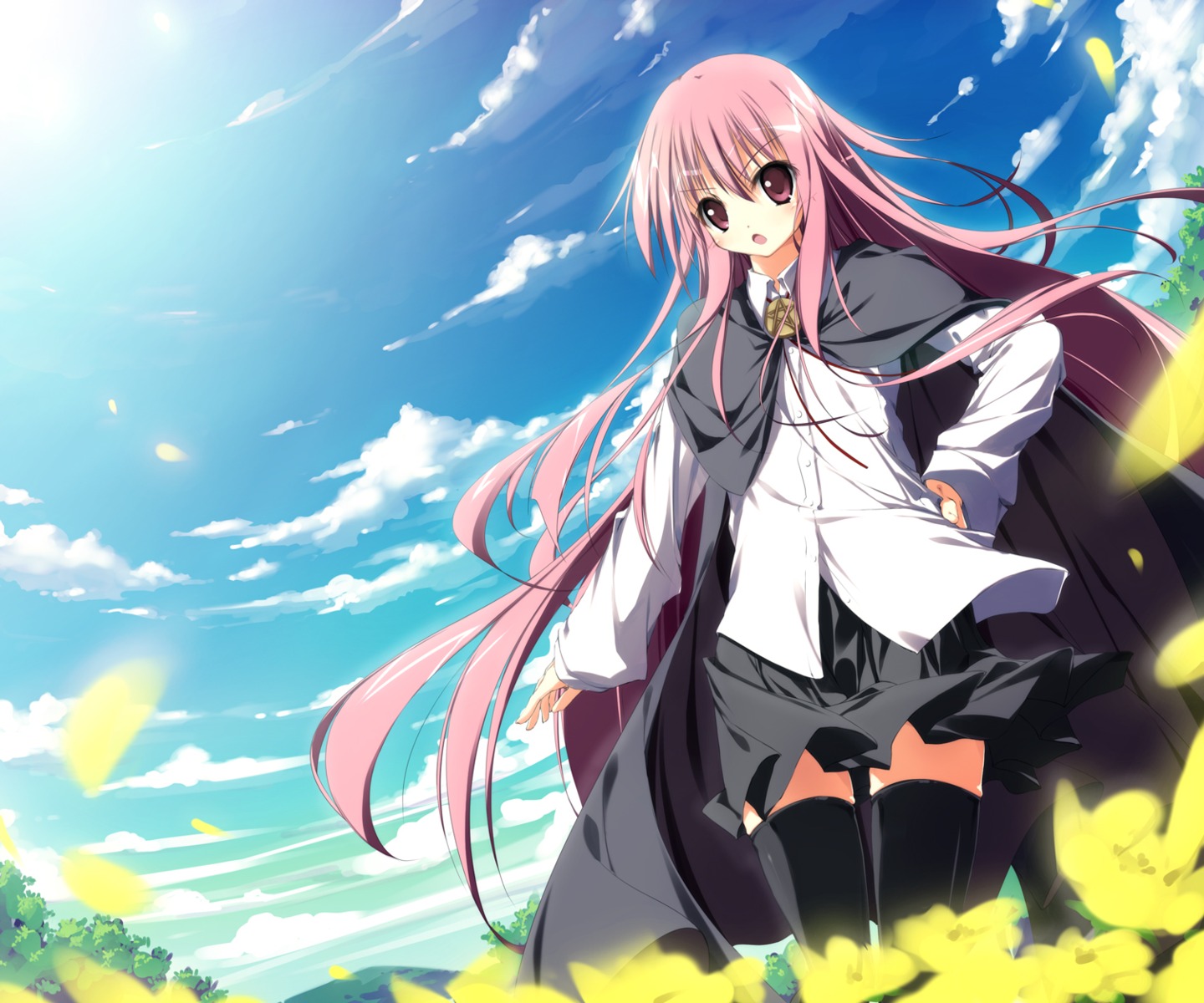 hirokazu_kine, louise_francoise_le_blanc_de_la_valliere, thighhighs, zero_no_tsukaima