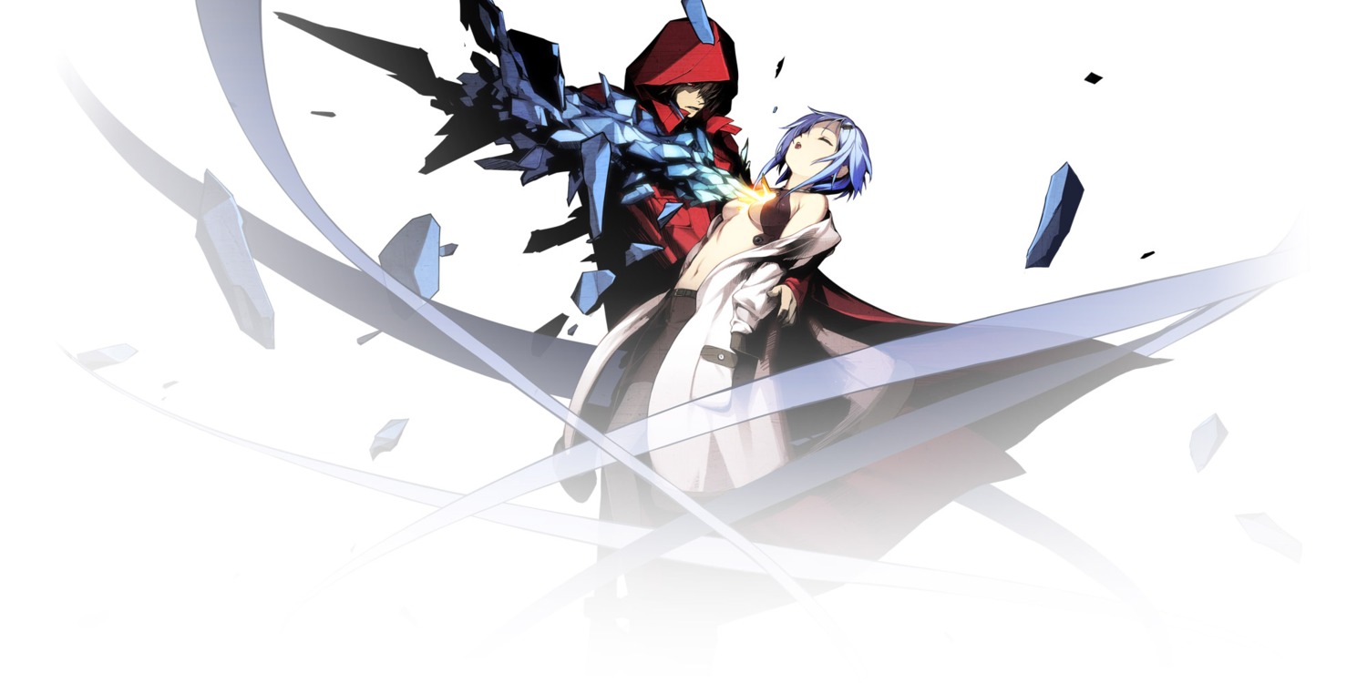 carol_(guilty_crown), chuuou_higashiguchi, cleavage, guilty_crown, guilty_crown:_lost_christmas, no_bra, open_shirt, scrooge_(guilty_crown)
